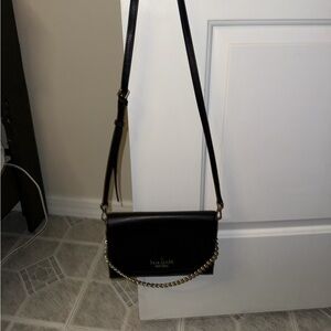 Kate Spade Black Crossbody with Gold Chain